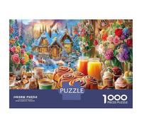 Scene Invernali Per Dopo La Scuola: 1000 Pezzi Enigma Ultra Difficile Cottage Dolci e Attività Fuzzle, Puzzle Per Bambini 70x50cm/1000pcs