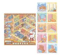 Scene Sticker Book - Miniature Shop World Sticker Set, DIY Cartoon Decal Collection, Creative Play Activity Kit | Fun Educational Craft Accessory For Kids Craft Enthusiasts Rainy Day Activity
