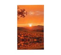 Scenic Flags - Bandiera con magnifico paesaggio su tessuto di poliestere leggero, 150 x 90 cm, alba e foglie cadute