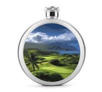 Scenic Hawaii - Fiaschetta da whisky tropicale da viaggio, piccola fiaschetta portatile da viaggio, in acciaio inox, a prova di perdite, per feste di nozze, testimone dello sposo, regalo per damigella