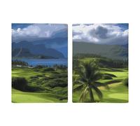 Scenic Hawaii Golf - Custodia per passaporto da viaggio, con scomparti per carte di credito e carta d'imbarco, per documenti d'identità e famiglia (20 x 13 cm)