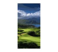 Scenic Hawaii Golf Tropical Door Cover Primavera Estate Appeso Bandiera Portico Cartello Esterno Stagionale Vacanze Yard Decorazione per Porta d'ingresso e Portico