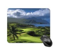 Scenic Hawaii Golf Tropical Square Tappetino per mouse portatile per computer con base in gomma antiscivolo 20 x 25 cm, tappetino per mouse ultra sottile per computer, laptop, accessori da scrivania