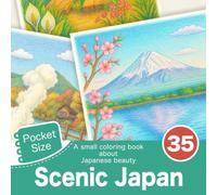 Scenic Japan: A small coloring book about Japanese beauty