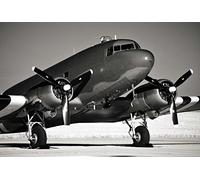 Scenolia Tappezzeria Decorativo Poster Aereo Douglas DC3 3 x 2,70 m | Decorativo e Foto Parete XXL qualità HD