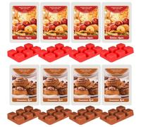 Scent-Hi Cera Profumata Si Scioglie, 100% Cera di Soia Naturale, 8 pezzi, 2 Profumi, Mela Cannella, Mela Dorata, Candela Profumata per Ambienti per la casa per la Festa della Mamma, Natale, SPA