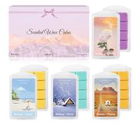 Scent-Hi Cera Profumata Si Scioglie, Cubetti di Cera, 4 Profumi, Fragola Ribes Nero, Tè Berde Limone, Lampone Arancia, Oceano Suzuran per la casa per la Festa della Mamma, Natale, SPA, Aromaterapia