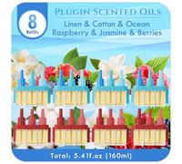 Scent-Hi Profumatore per Ambienti, 8 Diffusore Elettrico per Ambienti Kompatibel mit Ambi Pur 3Volution - Lino, Cotone, Oceano, Lampone, Gelsomino, Bacche
