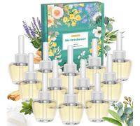 Scent-Hi Ricarica Diffusore Elettrico per Ambienti Kompatibel mit Air-Wick/Glade, 12x19ml Diffusore Elettrico - Palo Santo, Salvia Eucaliptus, Baby Powder per Camera da Letto, Ufficio, Studio