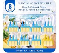 Scent-Hi Set 8 Ricariche Diffusore, Flacone Olio Profumato | compatibile con Febreze 3Volution, 3 fragranze/flacone, fresco ambiente con Ocean e Lino