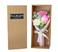 Scented Soap Flower Bouquet - Forever Carnation Rose Arrangement, Elegant Gift Box Packaging, Artistic Handmade Floral Accent, Romantic Valentine Mother Anniversaryy Display | Uniquee Appreciation