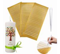 Scentoria 3 pezzi lettere di cera per candele con pinzette, lettere adesive, lettere adesive, lettere adesive, penne a cera per candele, lettere adesive, lettere d'oro, lettere di cera per candele oro