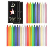 Scentoria Candele colorate, 36 pezzi, piccole candele, candele a bastoncino, candele a punta, altezza 16 cm, diametro 1,2 cm, candele colorate, candele a goccia per bottiglie rituali, decorazione da