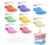 Scentoria Sabbia per Candele, Paraffina in Granuli, 8 Colori, 10 Stoppini, Granulato di Cera per Produzione Fai Da Te
