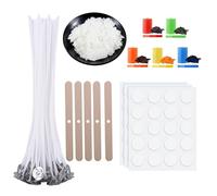 Scentoria Set di candele fai da te, candele fai da te, cera per candele, cera di soia per candele, 300 g, 50 stoppini per candele, 5 colori, 50 candele, 50 adesivi, 5 porta stoppini, kit per candele B