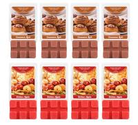 SCENTORINI Cera profumata per lampada profumata, cubo di cera alla cannella e cera profumata di mela dorata, 8 pezzi, cera di soia, cera melt, profumo per ambienti