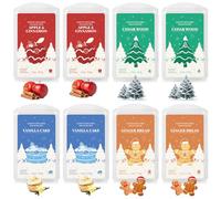 SCENTORINI Cubetti di Cera Profumata, Cera Profumata 100% Cera di Soia Naturale, Mela e Cannella, Cedro, Torta alla Vaniglia, Cera Profumata per Natale, 8 Pezzi