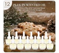 SCENTORINI Ricarica per Diffusore Elettrico 12X19ML, Adatte per Ricariche di Diffusore di Oli Essenziali di Air Wick e di Glade Profumo di Biscotto alla Vaniglia Mandorle,Legno con Cashmere,Prima neve