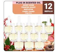 SCENTORINI Ricarica per Diffusore Elettrico 12X19ML, Adatte per Ricariche di Diffusore di Oli Essenziali di Air Wick e di Glade Profumo di Dolce Casa,Ciambella Glassata,Vischio,Bastoncini di Zucchero