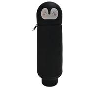 Scettar 1 Pezzi Kawaii Astuccio Scuola Per Legami Penna 2 In 1 In Morbido Silicone,2 Penne Nere Cancellabili Con Design Di Orsetto, Chiusura Con Penne Pastelli Pennarelli, 18.2 * 6cm(Pinguino).