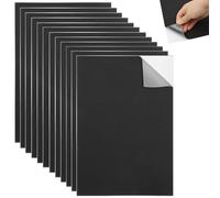 Scettar 12 fogli di schiuma autoadesivi, 1 mm, in gomma espansa nera, in EVA, assorbimento degli urti e isolamento acustico, in schiuma rigida (21 cm x 30 cm) (1 mm)