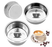 Scettar 2 filtri da caffè in acciaio inox 51 mm, filtri per caffettiera speciale espresso da 1 e 2 tazze, cestello per filtro da caffè, compatibili con caffettiere Cecotec Ufesa Delonghi Breville