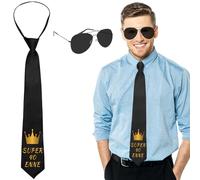 Scettar 2 Pezzi 40 Anni di Compleanno Uomo Regalo, 1 Pz Cravatta 40 Anni Uomo e 1 Pz di Bicchieri Retrò, Adatti per Feste di Compleanno, Fare Regali