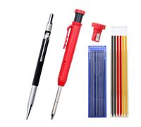 Scettar 2 Pz Matita da Carpentiere Meccanica con Temperamatite Integrata e 18 Ricarica Scribe Strumenti di Marcatura di Falegnameria Mentale, Matite Automatiche a Lungo Naso per Disegno e la