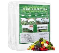 Scettar Tessuto Non Tessuto per Piante, Traspirante 35 g/m² Telo Serra Trasparente per Resistente al Gelo e agli Insetti, Bianco Permeabile Telo TNT Tessuto per Serra, Giardini Piantare (2 x 5 m)