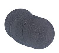 SCF2017, 4 tovagliette rotonde in polipropilene intrecciato grigio