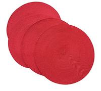SCF2017, 4 tovagliette rotonde in polipropilene intrecciato Red