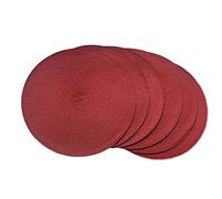 SCF2017, 6 tovagliette rotonde in polipropilene intrecciato Dark Red
