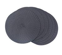 SCF2017, 6 tovagliette rotonde in polipropilene intrecciato Gray