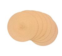 SCF2017, 6 tovagliette rotonde in polipropilene intrecciato Khaki