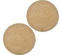 SCF2017 - Set di 2 tovagliette rotonde in corda di canapa, 30 cm