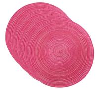 SCF2017 Set di 4 tovagliette rotonde in filato di cotone intrecciato, resistenti al calore, 38 cm, colore rosa