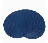 SCF2017 Set di 8 tovagliette rotonde in plastica, 32 cm, colore: blu navy