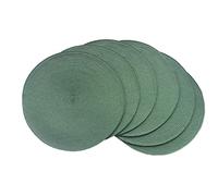 SCF2017 Tovagliette rotonde in plastica intrecciata, 38 cm, eleganti e pratiche, set da 6, verde scuro