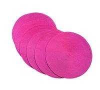 SCF2017 Tovagliette Rotonde in Plastica Intrecciata 38cm Eleganti e Pratiche per Tavolo da Pranzo, Set da 6, Rosa