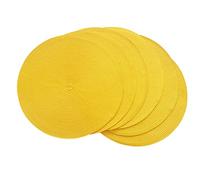 SCF2017 Tovagliette Rotonde in Plastica Intrecciata 38cm Eleganti e Pratiche per Tavolo da Pranzo, Set da 6, Giallo