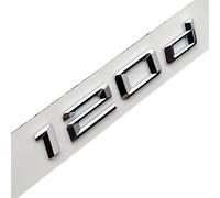SCHAAN 3D ABS Black Chrome Car Letters Rear Trunk Emblem Badge Sticker Fit for BMW 120i E87 F20 F40 E82 120d Logo Lettering Accessori Adesivi per auto (Color : 120d Chrome Silver)