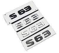 SCHAAN 3D ABS Chrome Car Rear Trunk Distintivo Dell'emblema Della Decalcomania S63 Sticker Fit for Mercedes AMG S 63 W222 W223 W126 W140 W220 W221 C217 Accessori Adesivi per auto (Color : Convex Silv