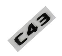 SCHAAN 3D ABS Chrome Nero Posteriore Tronco Distintivo Della Decalcomania Logo C43 C63 G65 Emblema Sticker Fit for Mercedes AMG W204 W205 W463 Accessori Auto Adesivi per auto (Color : C43 Black)