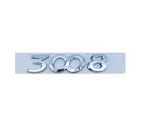 SCHAAN 3D ABS Cromato Argento Nero Auto Posteriore Tronco Della Decalcomania Distintivo Dell'emblema Lettere Numero Sticker Fit for Peugeot 2008 3008 4008 5008 Accessori Adesivi per auto (Color : 300