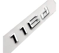 SCHAAN 3D ABS Nero Chrome Lettere for Auto Posteriore Tronco Distintivo Fit for BMW 116i E87 F20 Serie 1 116d Emblema Logo Lettering Sticker Accessori Adesivi per auto (Color : 116d Chrome Silver)