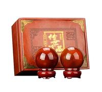 SchAan palline massaggio Baoding Balls palline cinesi Pallone da pallamano in agata gemma naturale con cornice in bambù(Color:B,Size:53mm)