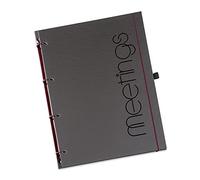 Schaar-Design flexiNotes MEETINGBOOK Black A4, flessibile + ricaricabile, 75 fogli per appunti di conversazione, blocco per appunti + raccoglitore ad anelli, tipo: A4, Black Meetingbook Schwarzrot