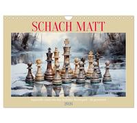 Schach Matt (Wandkalender 2026 DIN A4 quer), CALVENDO Monatskalender: Aquarelle rund um das beliebte Schachspiel - KI generiert