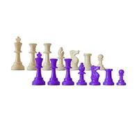 SchachQueen - Scacchi in plastica, altezza del re 97 mm, viola/bianco, 2 giocatori dagli 8 anni in su