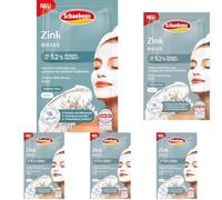 Schaebens Maschera crema di zinco - riduce le impurità e supporta la naturale barriera cutanea con ossido di zinco, beta-glucano e orzo per pelli impure VEGAN (Confezione da 5)